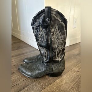 Tony Lama Shrunken Shoulder Cowboy Boots Men’s 9 D Style 6250 Black